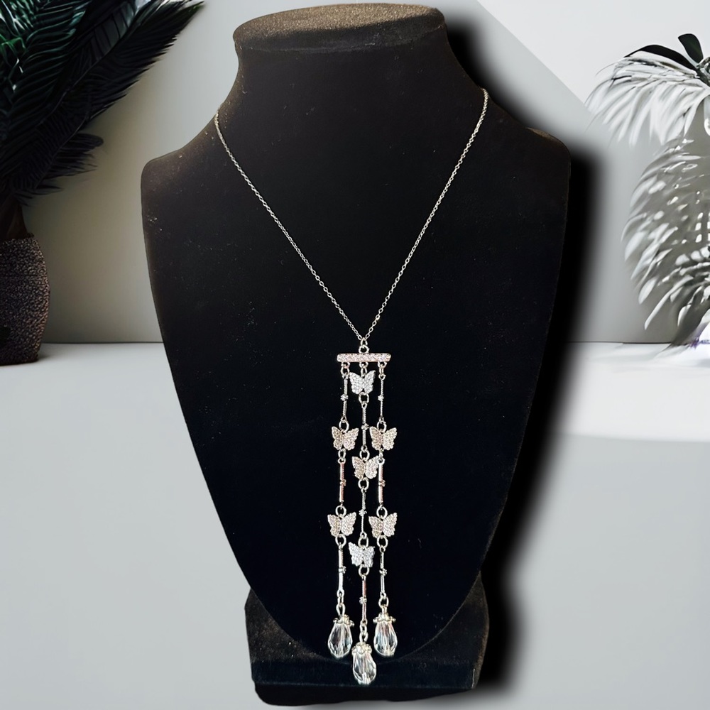 NEW 925 Sterling Silver Sparkling Pavé Butterfly ‘Mariposa’ Pendant Necklace - Picture 11 of 16
